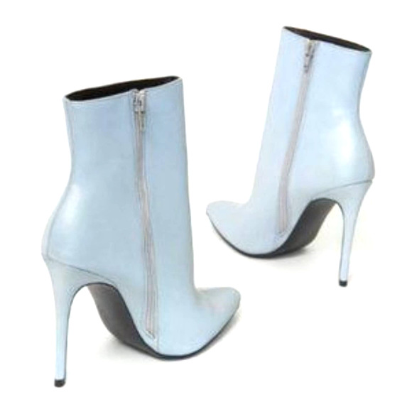 NIB IRIDESCENT Women Giselle HEEL Boots Silver 7.5 - Picture 3 of 14